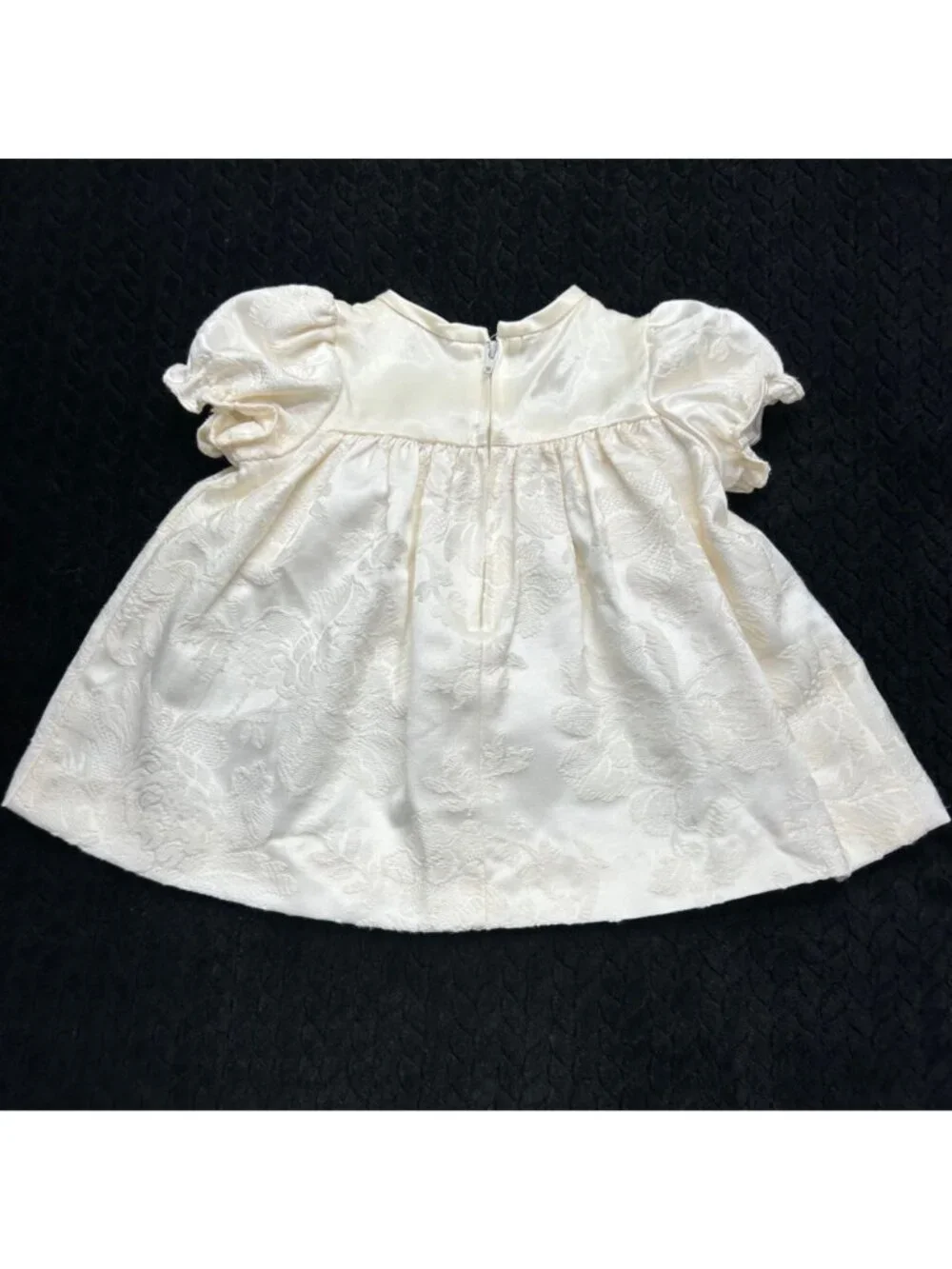 Vintage GOODLAD Elegant Baby Girl Ivory Floral Dress & Bloomers With Lace Trim B